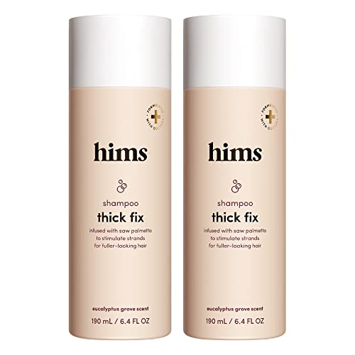 HIMS & HERS Thick Fix Shampoo for Thinning Hair, 2 Pack, Vegan, 6.4oz
