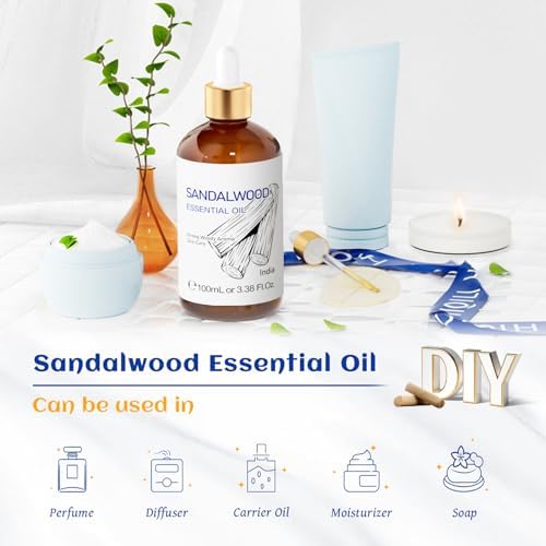 HIQILI 100ml Pure Sandalwood Essential Oil for Perfume, Diffuser, Soap Making - Image 5