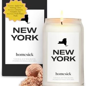 Homesick New York 13.75 oz Soy Wax Scented Candle Spicy Notes 60-80 Hour Burn