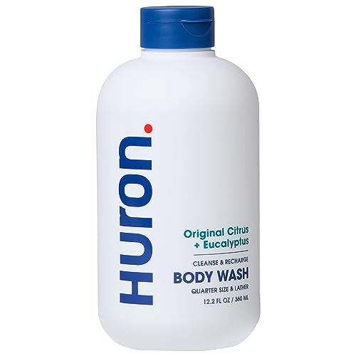 Huron Men’s Body Wash - Citrus, Eucalyptus & Mint - Vegan, 12.2 fl oz