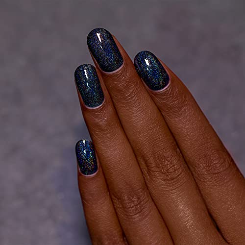 ILNP Black Magic - Deep Black Holographic Nail Polish 15ml - Image 5