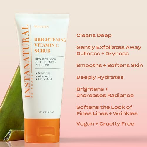 InstaNatural Vitamin C Face Scrub, Exfoliates & Minimizes Wrinkles, 2 Fl Oz - Image 2