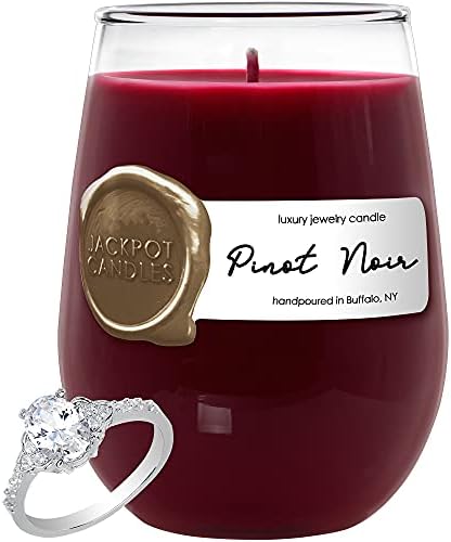 Jackpot Candles Pinot Noir Candle with Surprise Ring Size 7 ($15 to $5,000)