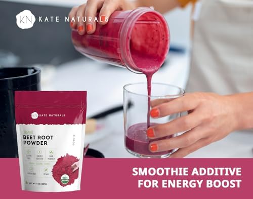 Kate Naturals Organic Beet Root Powder 8oz Smoothie Energy Boost Supplement - Image 3