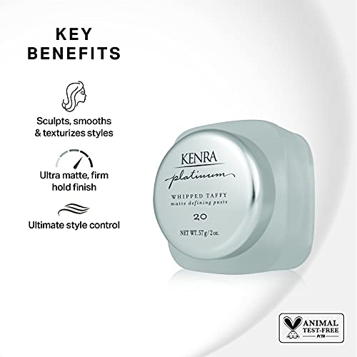 Kenra Platinum Whipped Taffy 20 Ultra-Matte Paste for All Hair Types 2.5 Oz - Image 2