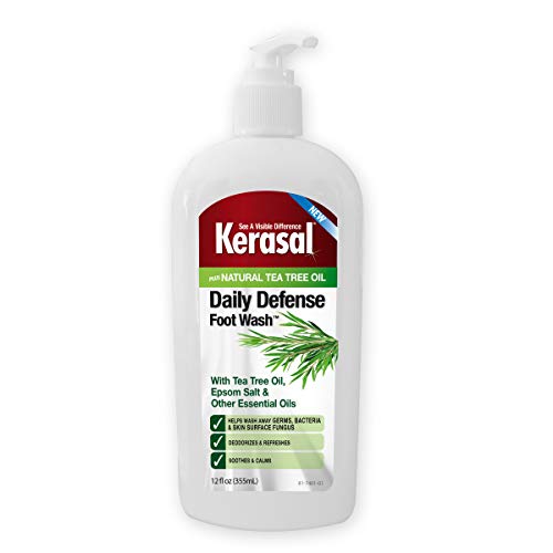 Kerasal Daily Defense Foot Wash Cleanser, 12 oz for Healthy Feet