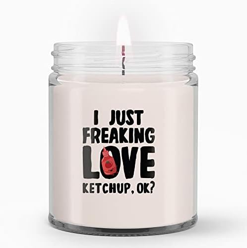 Vanilla Scented Ketchup Lover Candle Funny Gift & Decor 8oz Capacity