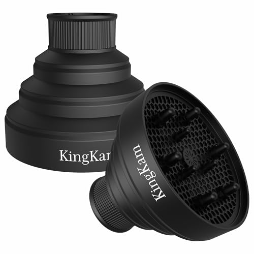 KingKam Universal Collapsible Hair Dryer Diffuser for 1.575-1.968 Inch Nozzles - Black