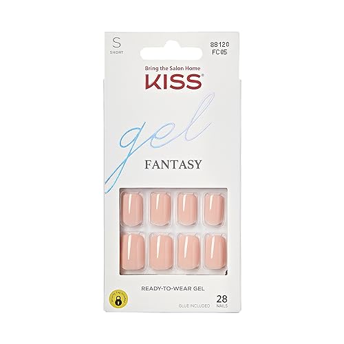 KISS Midnight Snacks Press On Nails, Black, Short, 28 Pieces