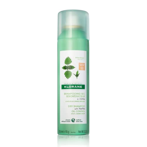 Klorane Nettle Dry Shampoo for Brunettes, Oily Hair, Paraben & Sulfate-Free