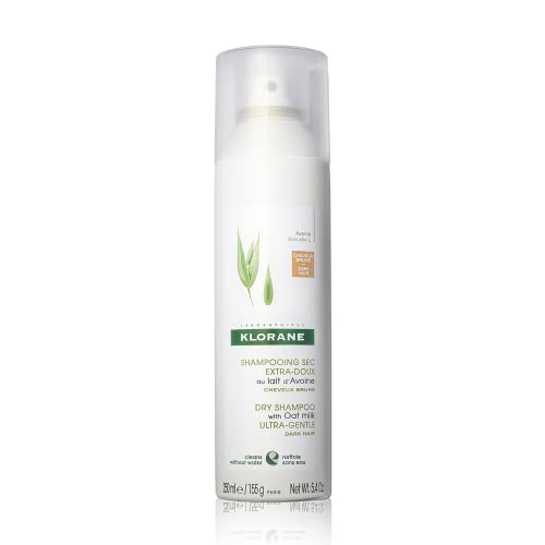 Klorane Oat Milk Dry Shampoo for Dark Hair, Paraben & Sulfate-Free, All Types