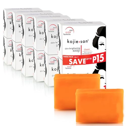 Kojie San Brightening Soap Bundle - 24 Bars, Kojic Acid, Coconut & Tea Tree Oil