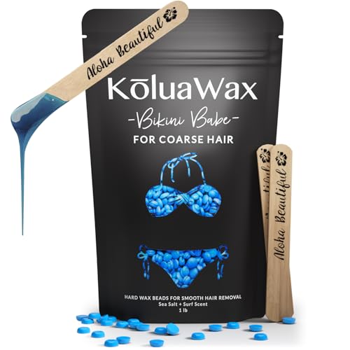 KoluaWax Hard Wax Beads 1lb Refill - Coarse Hair, Sea Salt & Surf, 10 Sticks