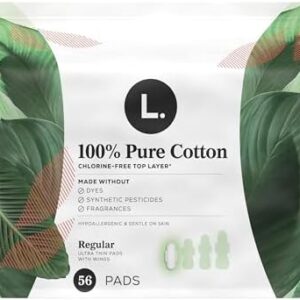 L. Pure Cotton Ultra Thin Pads, 56 Count, Unscented