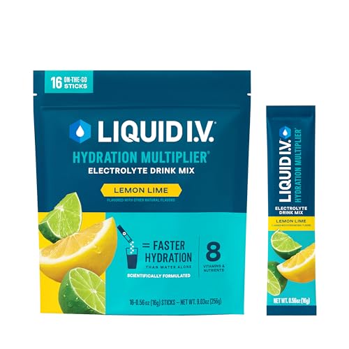 Liquid I.V.® Lemon Lime Hydration Multiplier - 16 Servings, Non-GMO Electrolyte Mix