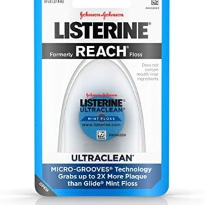 Listerine Ultraclean Mint Dental Floss, 30 Yards, Pack of 6