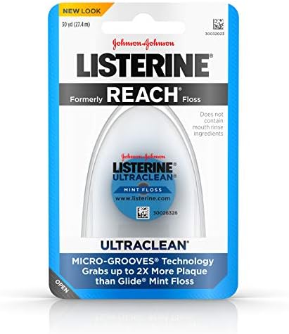 Listerine Ultraclean Mint Dental Floss, 30 Yards, Pack of 6