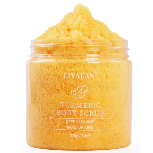 Liyalan Turmeric Body Scrub 7.8oz - Moisturizing, Exfoliating for Skin Nourishment