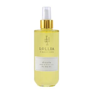 LOLLIA Breathe Dry Body Oil, 6.8 oz - Peony & White Lily, Moisturizing for All Skin Types