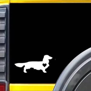 Longhair Dachshund Heart Decal 6? Sticker J617