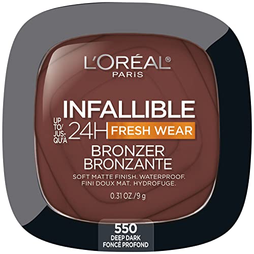 L'Oreal Paris Infallible 24H Soft Matte Bronzer, Waterproof, Deep Dark, 0.31 oz