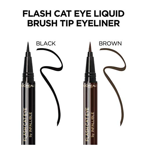 L'Oreal Paris Infallible Flash Cat Eye Waterproof Liquid Eyeliner, Black, 0.44 oz - Image 10