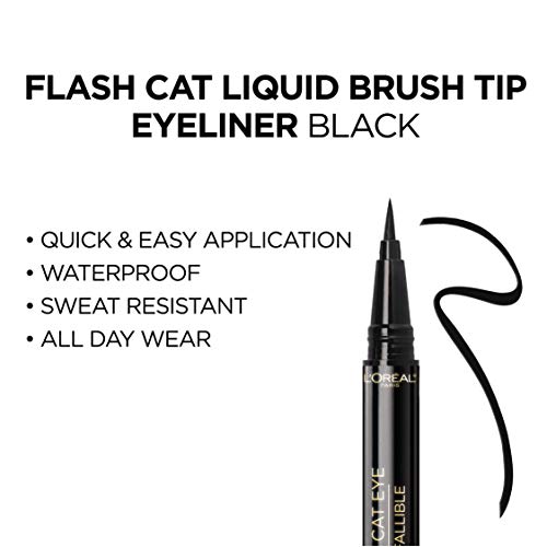 L'Oreal Paris Infallible Flash Cat Eye Waterproof Liquid Eyeliner, Black, 0.44 oz - Image 9