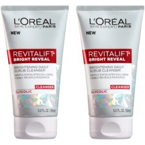 L'Oreal Revitalift Bright Reveal Anti-Aging Cleanser with Glycolic Acid, 5 oz (2-Pack)