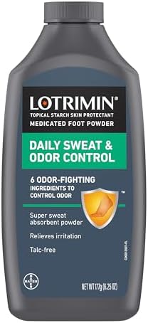 Lotrimin Medicated Foot Powder 6.25 oz for Antifungal Sweat and Odor Control