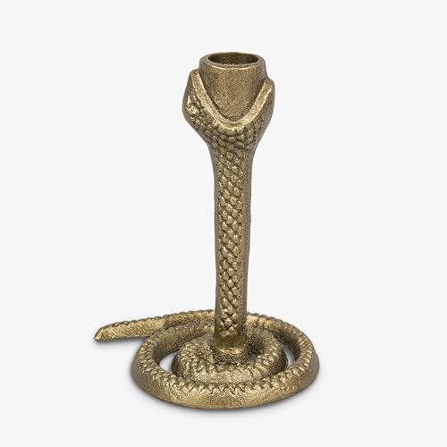 Luminara Brass Wrought Iron Snake Taper Holder for Flameless Tapers - 4.75" x 6.25
