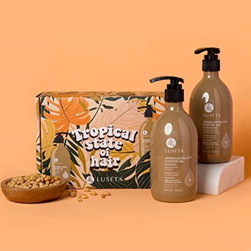 Luseta Castor Oil Shampoo and Conditioner Set 16.9oz Two-Piece for Thin Damaged Hair Sulfate-Free - Image 3