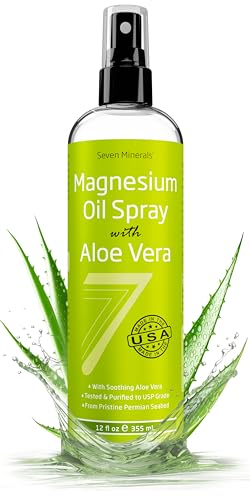 Magnesium Oil Spray with Aloe Vera ? 12 oz, Made in USA