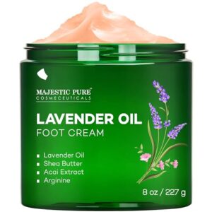 MAJESTIC PURE Lavender Foot Cream - Softens Dry Cracked Skin, 8 oz