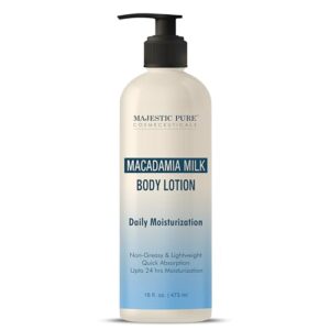 MAJESTIC PURE Macadamia Milk Body Lotion with Aloe | Nourishing & Quick Absorbing | 16 fl oz