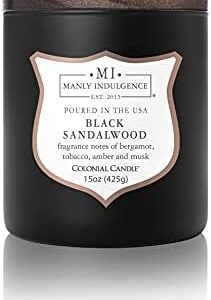 Manly Indulgence Black Sandalwood Candle 15 oz ? Wood Wick