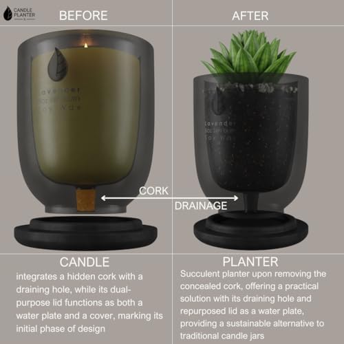 Matani Grey Lavender Soy Candle Planter - Aromatherapy Gift with Dual Purpose Jar - Image 7