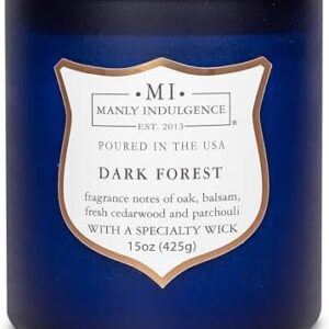 Men?s Dark Forest Scented Candle, 15 oz, Navy Blue