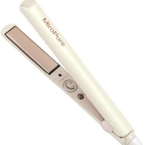 MiroPure 1-Inch 2-in-1 Flat Iron & Curler, Fast Heating, Auto Shut-Off, Beige