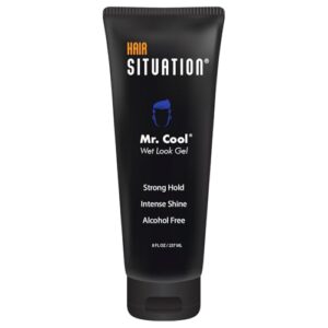 Mr. Cool Wet Look Hair Gel Extra Strong Hold High Shine Alcohol-Free 8 Ounce