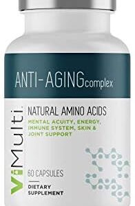 Natural Amino Acid Supplement for Longevity, Energy, Skin, and Sleep – 60 Capsules