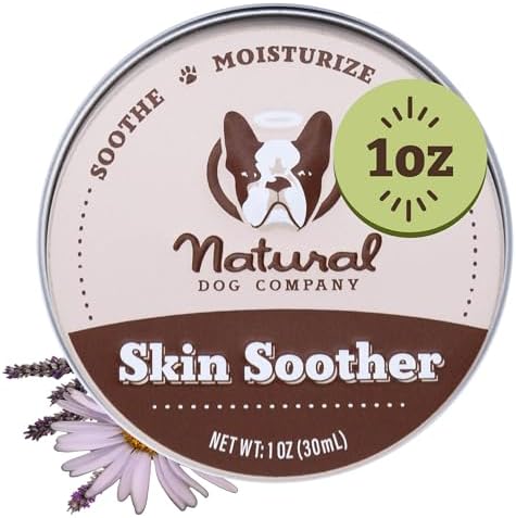 Natural Dog Company Skin Soother Balm, 1 oz. - Itch Relief & Moisturizer for Dogs