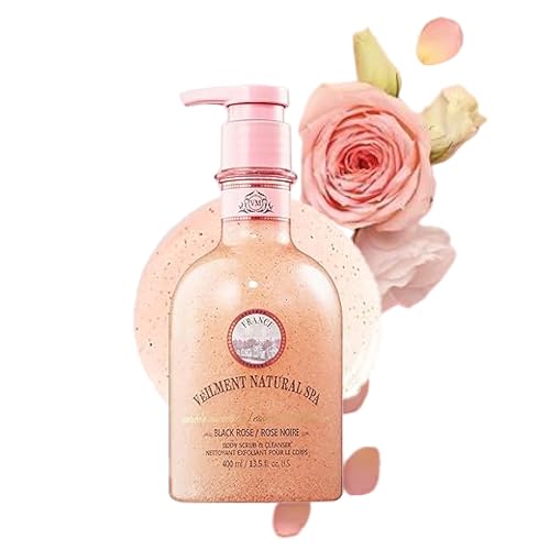 Natural Spa 2-in-1 Body Wash & Scrub Black Rose - Exfoliating & Moisturizing (13.53 fl. oz)