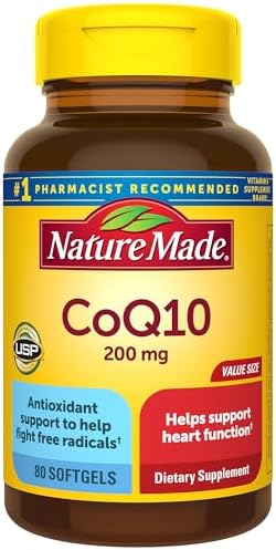 Nature Made CoQ10 200mg, Heart Health Supplement, 80 Softgels, 80-Day Supply