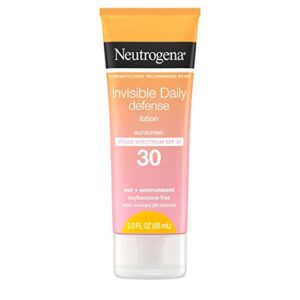 Neutrogena Invisible Daily Defense Sunscreen SPF 30, Oxybenzone-Free, Water-Resistant, 3 oz