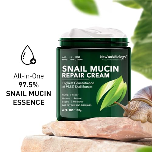 New York Biology Snail Mucin Face Cream 4 Fl Oz Hydrating Skin Moisturizer - Image 4