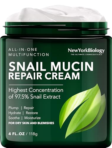New York Biology Snail Mucin Face Cream 4 Fl Oz Hydrating Skin Moisturizer
