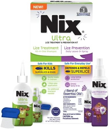 Nix Lice Treatment Kit: Shampoo, Comb & Leave-in Spray