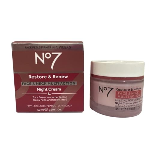 No7 Restore & Renew 1.6 oz Night Cream for Anti-Aging and Skin Repair