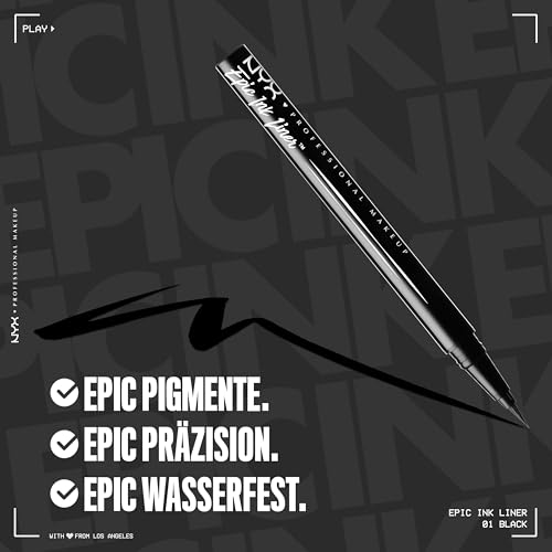 NYX Epic Ink Liner - Waterproof Black Liquid Eyeliner, Vegan Formula - Image 3