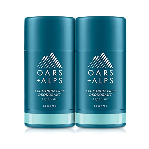 Oars + Alps Travel Size Aluminum-Free Deodorant, Aspen Air, 2-Pack, 2.6 Oz Each